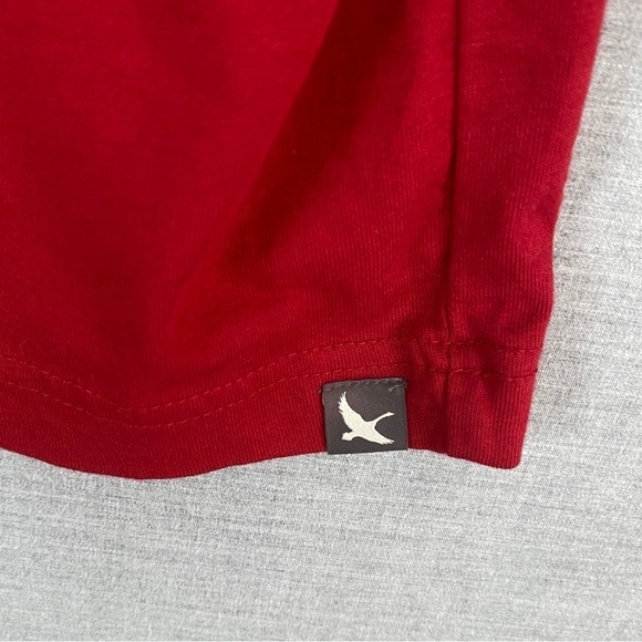 Eddie Bauer Long Sleeve T Shirt Mens Large Red Cotton Crew Neck Tee Banded Cuffs - Picture 3 of 8